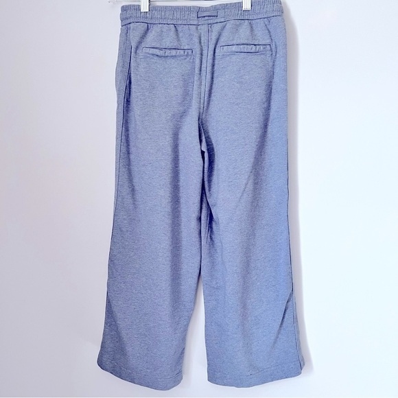 Athleta Farallon Heathered Wide Leg Crop Light Blue Athleisure Cotton Pants 2 - Picture 9 of 13